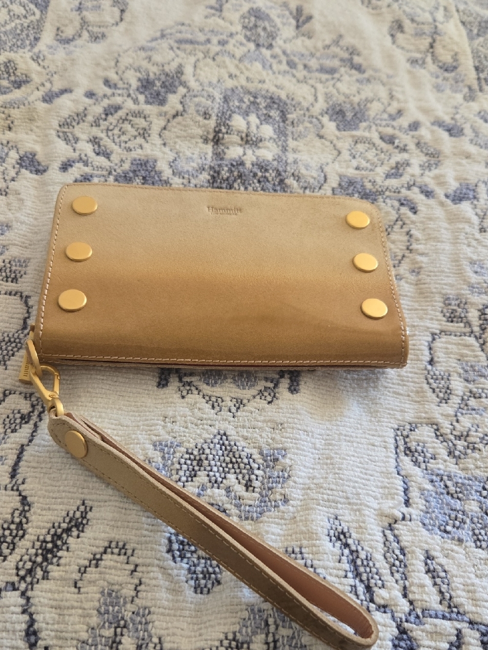 Hammitt Gold Bryant Wristlet Wallet with Gold Hardware